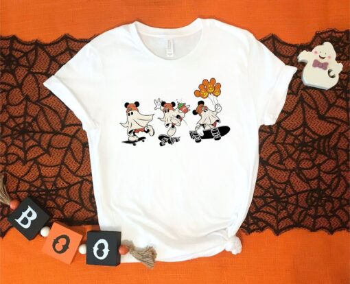 Disney Halloween Boo Shirt, Vintage Mickey Ghost Skateboarding Shirt, Disney Halloween Shirt, Halloween Family Shirt