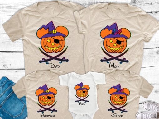 Disney Halloween Cruise Shirts, Disney Halloween matching shirts, Disney Halloween Pumpkin Pirates Shirts