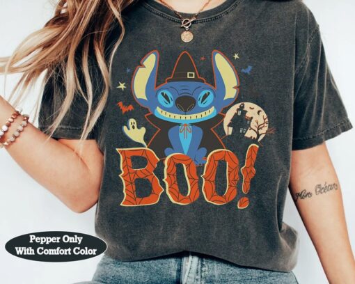 Disney Lilo & Stitch Halloween Stitch Costume Boo Shirt, Mickey's Not So Scary Party Tee