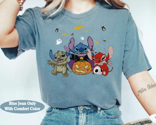 Disney Lilo & Stitch Halloween Stitch Pumpkin Mummy Costume Shirt, Mickey's Not So Scary Party Tee