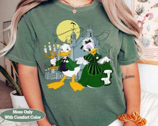 Disney The Haunted Mansion Donald And Daisy Cosplay Mansion Butler Ghost Host Shirt