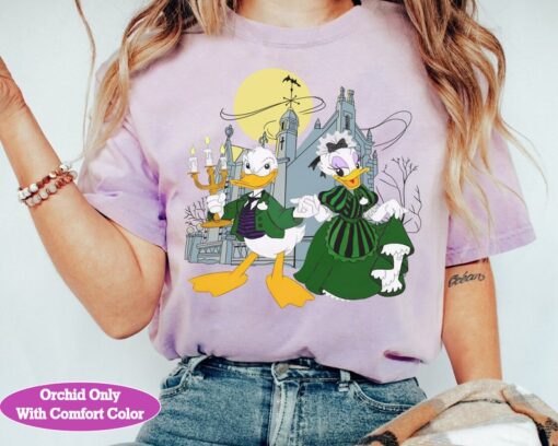 Disney The Haunted Mansion Donald And Daisy Cosplay Mansion Butler Ghost Host Shirt