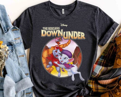 Disney The Rescuers Down Under Circle Movie Logo Shirt, Magic Kingdom Holiday Unisex T-shirt Family Birthday Gift