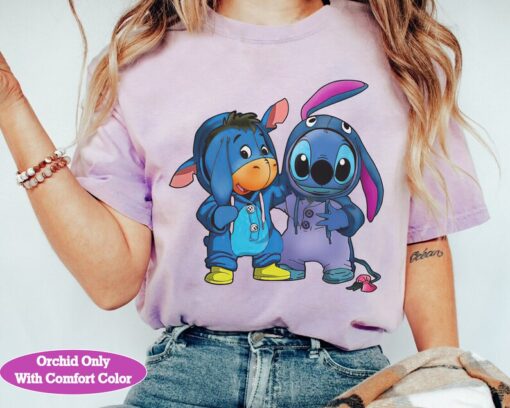 Eeyore And Stitch Cute Friends Vintage Cosplay Halloween Shirt, Disney Parks Tee