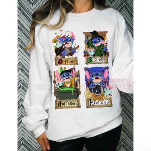 Stitch Halloween Harry Potter Houses Sweatshirt