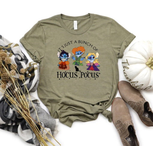 Stitch Halloween Shirt, It's Just A Bunch Of Hocus Pocus Shirt, Horror Stitch Shirt, Halloween Party Shirt