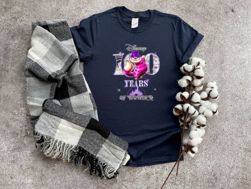 The Cheshire Cat Hat Shirt, Disney 100 Years Of Wonder Shirt, Alice In Wonderland Shirt, 100th Anniversary Celebration Shirt