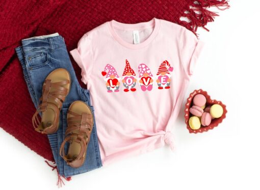 Valentine Love Gnomes with Heart Shirt,Valentines Day Shirt For Woman,Heart Shirt,Cute Valentine Shirt,Cute Valentine Tee,Valentines Day