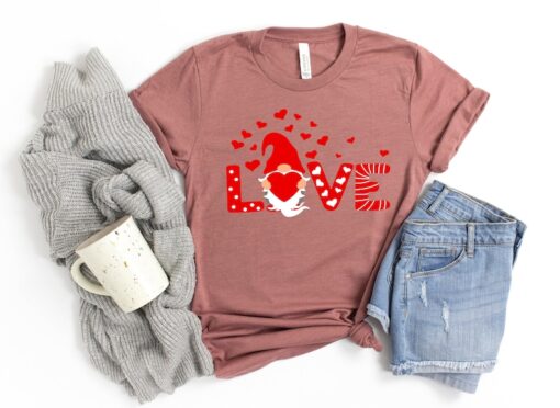 Valentine Gnomes with Love Shirt,Valentines Day Shirts For Woman,Heart Shirt,Cute Valentine Shirt,Cute Valentine Tee,Valentines Day Gift