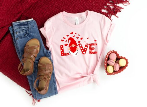 Valentine Gnomes with Love Shirt,Valentines Day Shirts For Woman,Heart Shirt,Cute Valentine Shirt,Cute Valentine Tee,Valentines Day Gift