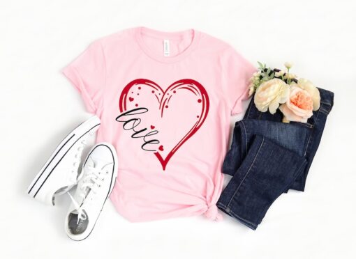 Love Valentines Day Shirt,Valentines Day Shirts For Woman,Heart Shirt,Cute Valentine Shirt,Valentines Day Gift,Heart Valentines Shirt