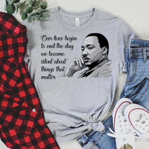 Martin Luther King Jr Shirt For Men, MLK Day Women V Neck Shirt, Black Lives Matter Shirt For Kids, Black History Month Tee Unisex MLK Shirt