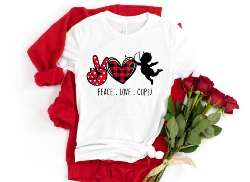 Peace Love Cupid Shirt ,Love is Tee Peace Shirts ,Valentines Day Gift for him gift for her,Valentine Gift Shirt,Gift For My Wife