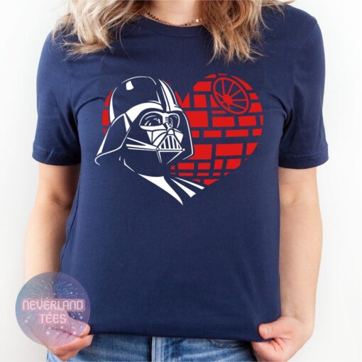 Darth Vader Death Star Heart Valentine Shirt, Mickey Valentine Shirt, Disney Valentine's Day Shirt, Star Wars Valentine Shirt