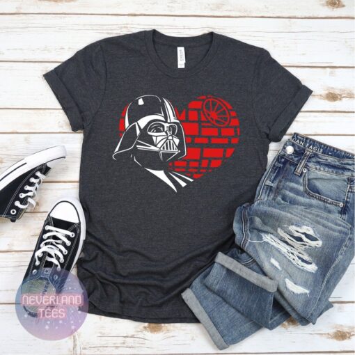 Darth Vader Death Star Heart Valentine Shirt, Mickey Valentine Shirt, Disney Valentine's Day Shirt, Star Wars Valentine Shirt