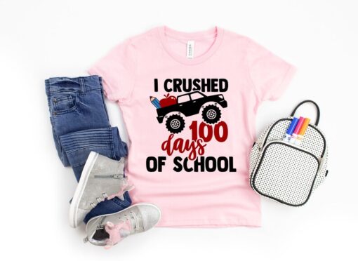 I Crushed 100 Days Of School, Teacher Gifts, Teacher Appreciation, 100 Days Brighter, Back to School Shirt