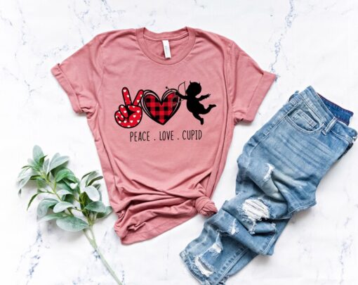 Peace Love Cupid Shirt ,Love is Tee Peace Shirts ,Valentines Day Gift for him gift for her,Valentine Gift Shirt,Gift For My Wife