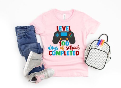 Level 100 Days of School Completed, Teacher Gifts, Teacher Appreciation, 100 Days Brighter, Back to School Shirt