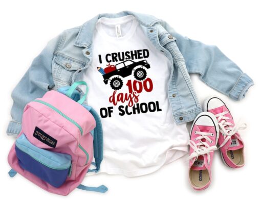 I Crushed 100 Days Of School, Teacher Gifts, Teacher Appreciation, 100 Days Brighter, Back to School Shirt