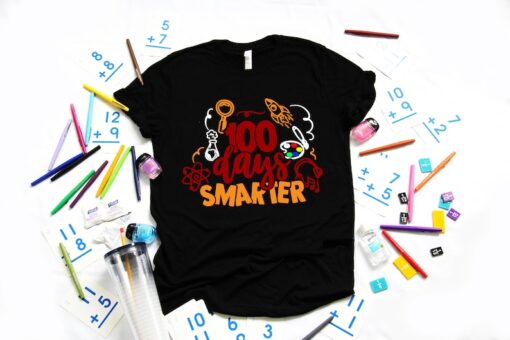 100 Days Smarter Shirt, 100 Days Of School, Teacher Gifts, Teacher Appreciation, 100 Days Brighter, Back to School Shirt