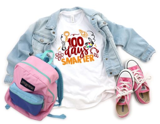 100 Days Smarter Shirt, 100 Days Of School, Teacher Gifts, Teacher Appreciation, 100 Days Brighter, Back to School Shirt