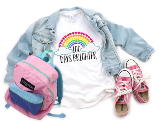 Teacher 100 Days Brighter, Teacher Shirt, 100 Days of School, Teacher Gifts, Teacher Appreciation, 100 Days Brighter