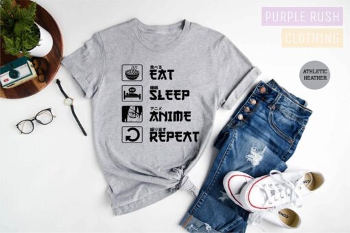 Eat Sleep Anime Repeat Shirt, Anime Shirt, Gift for Anime Lover, Gift for Anime Fan, Anime Otaku Shirt, Cool Anime Shirt