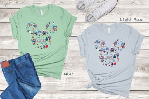 Disney Stitch Merry Christmas shirt, Cute Stitch Christmas Shirt, Family Christmas T-Shirt, Christmas Gift