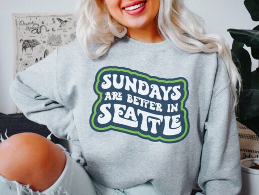 Seattle Crewneck Sweatshirt, Retro Style Gameday Womens Sports Apparel, Game Day Tailgating T-shirts, 12th Man Shirt