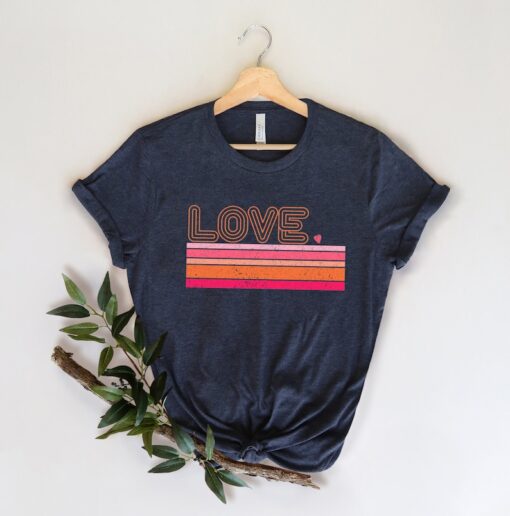 Retro Love Valentines Day Shirt,Valentines Day Shirts For Woman,Heart Shirt,Cute Valentine Shirt,Valentines Day Gift,Valentines Gift