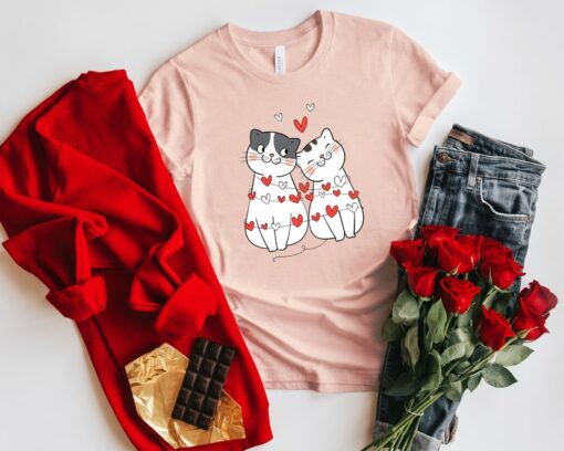 Meowy Valentine Shirt, Valentines Cat Shirt, Happy Valentines, Cat Lover Shirt, Valentines Day Gift, Gifts For Cat Lover, Cat Valentines Tee