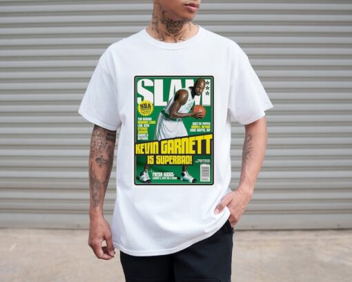 Kevin Garnett Slam Magazine Inspired NBA Graphic White Unisex T-shirt