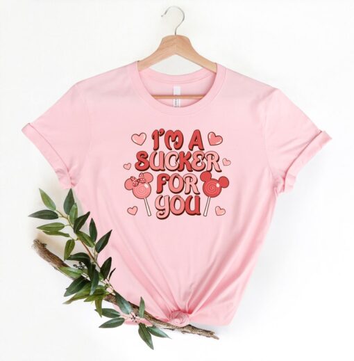 Disney I'm a Sucker for You Valentine's Day Graphic Tee | Aesthetic Retro Valentine's Day Shirt | Valentine's Day Tee