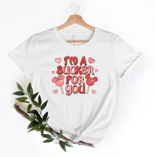 Disney I'm a Sucker for You Valentine's Day Graphic Tee | Aesthetic Retro Valentine's Day Shirt | Valentine's Day Tee