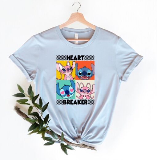 Disney Heartbreaker Valentine Shirt, Anti Valentines Day Shirt, Stitch Angel Valentine Day Shirt, Disney Valentine 2023 Shirt,