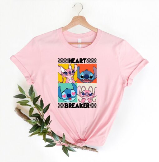 Disney Heartbreaker Valentine Shirt, Anti Valentines Day Shirt, Stitch Angel Valentine Day Shirt, Disney Valentine 2023 Shirt,