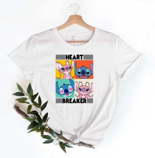 Disney Heartbreaker Valentine Shirt, Anti Valentines Day Shirt, Stitch Angel Valentine Day Shirt, Disney Valentine 2023 Shirt,