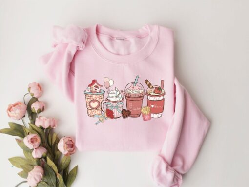 Coffee Valentine Sweatshirt, Love Sweatshirt, XOXO, Couple Sweatshirt, Gift For Wife, Vintage Sweatshirt, Crewneck Sweatshirt