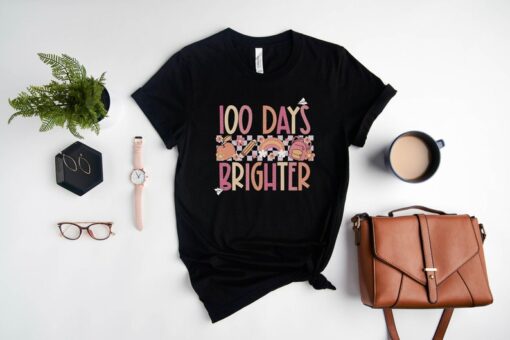 100 Days Brighter Shirt, 100 Days Of School, Teacher Gifts, Teacher Appreciation, 100 Days Teacher Shirt