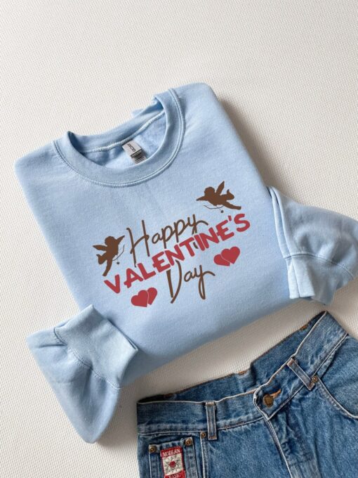 Happy Valentine's Day Sweatshirt, Valentine Shirt, Heart Sweatshirt, Cute Sweatshirt, Couple Shirt, Gift For Girlfriend