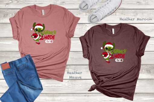 Christmas Stitch Grinch Mode On Shirt, Gift For Christmas, Disney Grinch Christmas T-Shirts, Merry Christmas Shirt