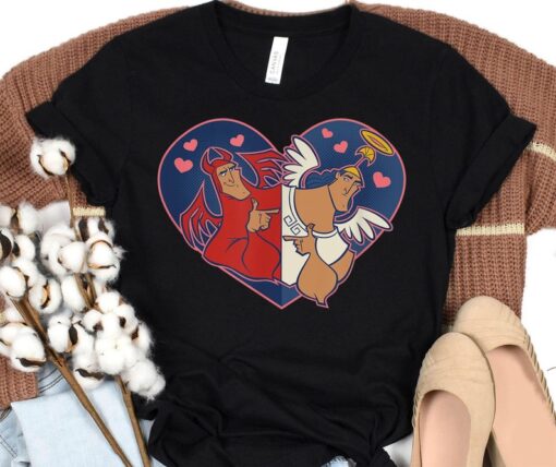 Kronk Angel and Devil Love Heart Shirt / The Emperor's New Groove T-shirt / Disney World Valentine's Day