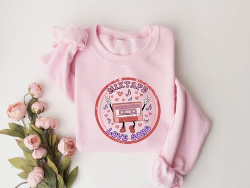 Mixtape Love Song Sweatshirt, Valentine Shirt, Valentines Day Sweatshirt, Crewneck Sweatshirt, Valentine Gift