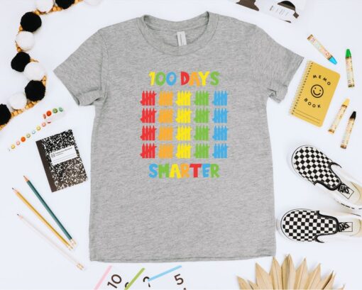 100 Days Smarter Shirt, 100th Day of School Shirt, Teacher Gift, School Tshirt, Teacher Appreciation