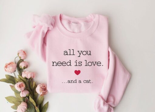 All You Need is Love Sweatshirt, Valentines Day Sweatshirt, Valentines Day Gift, Love Sweatshirt, Crewneck Sweatshirt, Women Valentine Shirt