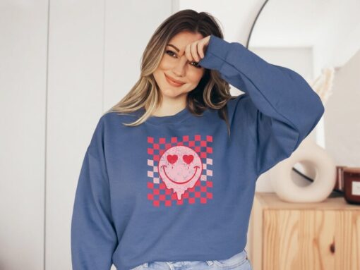 Smile Valentine Sweatshirt, Valentine Shirt, Heart Sweatshirt, Couple Sweatshirt, Valentine's DayShirt, Gift For Woman, Cute Love Gift