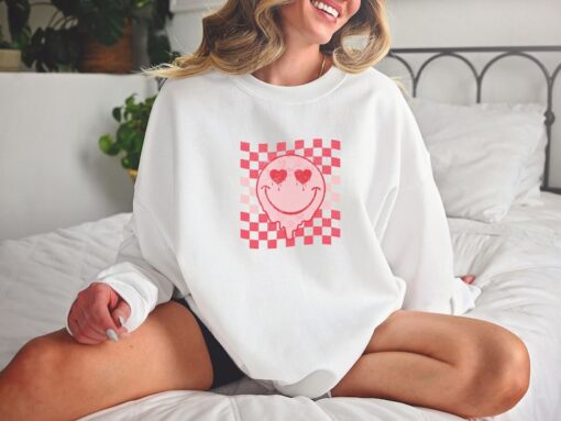 Smile Valentine Sweatshirt, Valentine Shirt, Heart Sweatshirt, Couple Sweatshirt, Valentine's DayShirt, Gift For Woman, Cute Love Gift