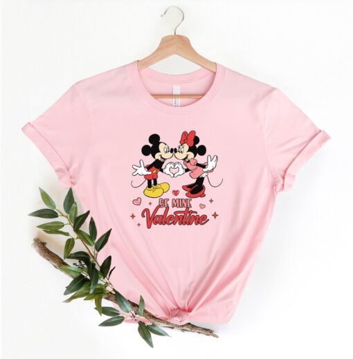 Be Mine Valentine Shirt, Cute Valentines Shirt, Mickey Plaid T-Shirts, Disney Couple Tees, Matching Couple Gifts, Gifts for Girlfriend