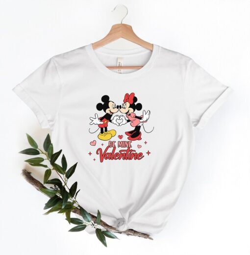 Be Mine Valentine Shirt, Cute Valentines Shirt, Mickey Plaid T-Shirts, Disney Couple Tees, Matching Couple Gifts, Gifts for Girlfriend