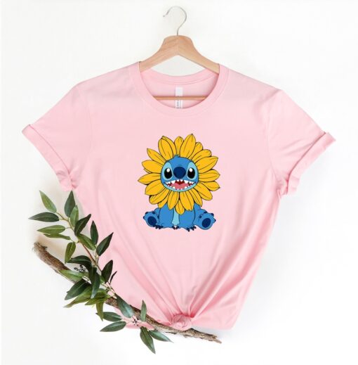 Disney Stitch Sunflower Shirt, Disney Stitch Shirt, Family Vacation Shirt, Sunflower, Disney Trip Shirt, Cute Stitch Shirt.